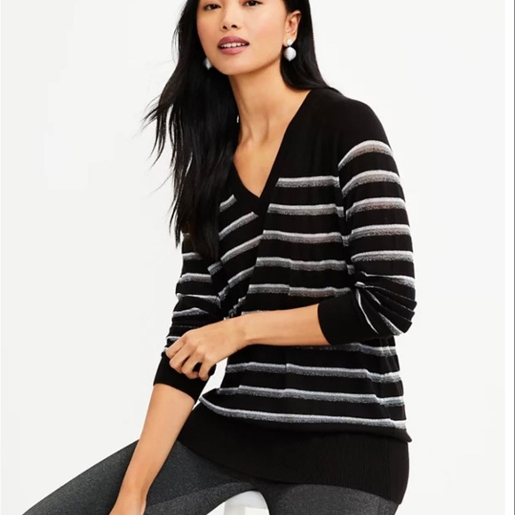 LOFT Sweaters - TAX FREE!!! Aug.1-14 Loft Shimmer Stripe Sweater